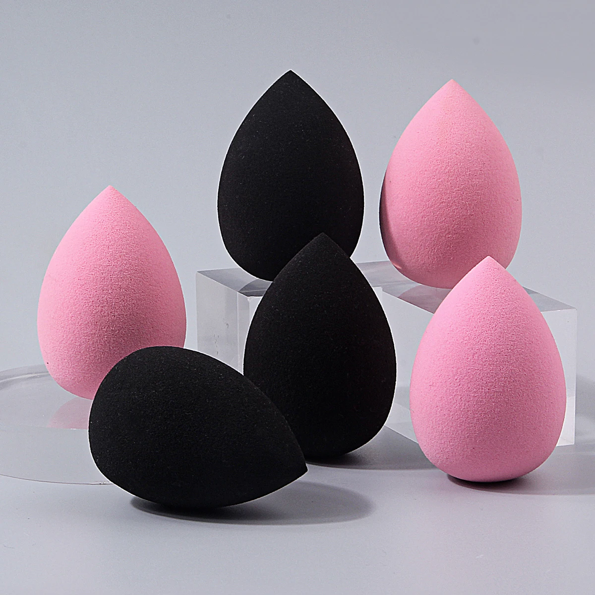 6 قطع فائقة النعومة، تورم عند مكشوفة الماء، بيضة إسفنجية للمكياج، أداة مكياج الوجه المحمولة جافة ورطبة مزدوجة الأغراض