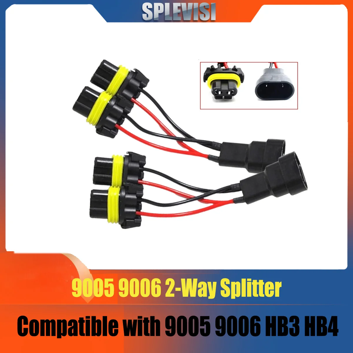 

9005 9006 HB3 HB4 High/Low Beam Splitter Wires Retrofit For Quad/Dual Projector Headlights