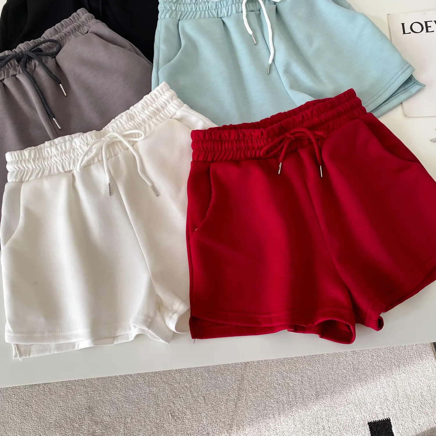 Shorts Pant Women Short Pants Slim Fit Elastic Waist Lae Up Solid Casual Trousers Y2k Streetwear Elegant Splice Work Summer 2026