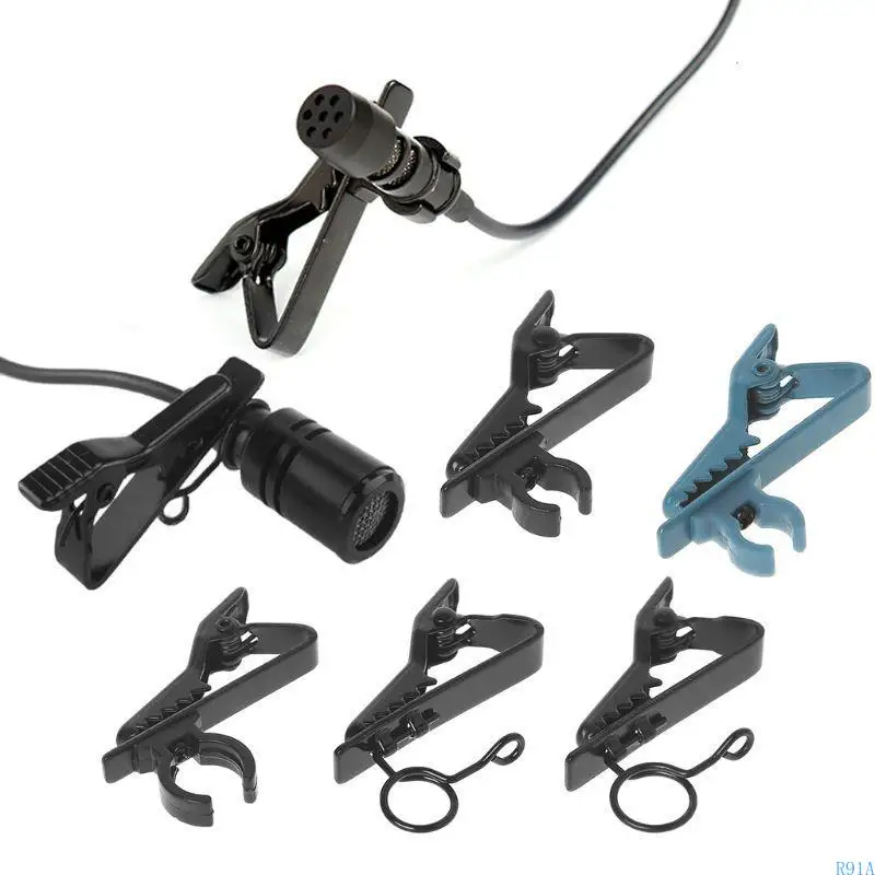 R91A 티셔츠 칼라 클립 마이크 무선 마이크 용 라발리에 마이크 마이크 클립