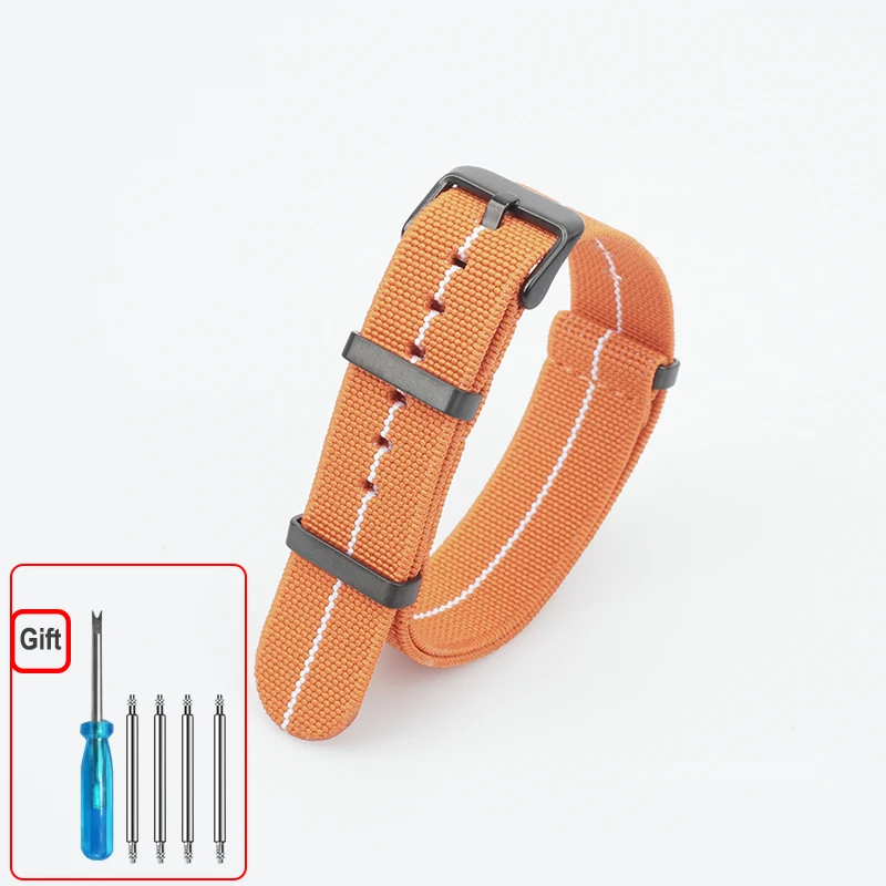Waschbares elastisches Nylon-Uhrenarmband für Seiko 60s French Troops Parachute Bag Nato Strap 18 mm 20 mm 22 mm wasserdichtes Outdoor-Armband