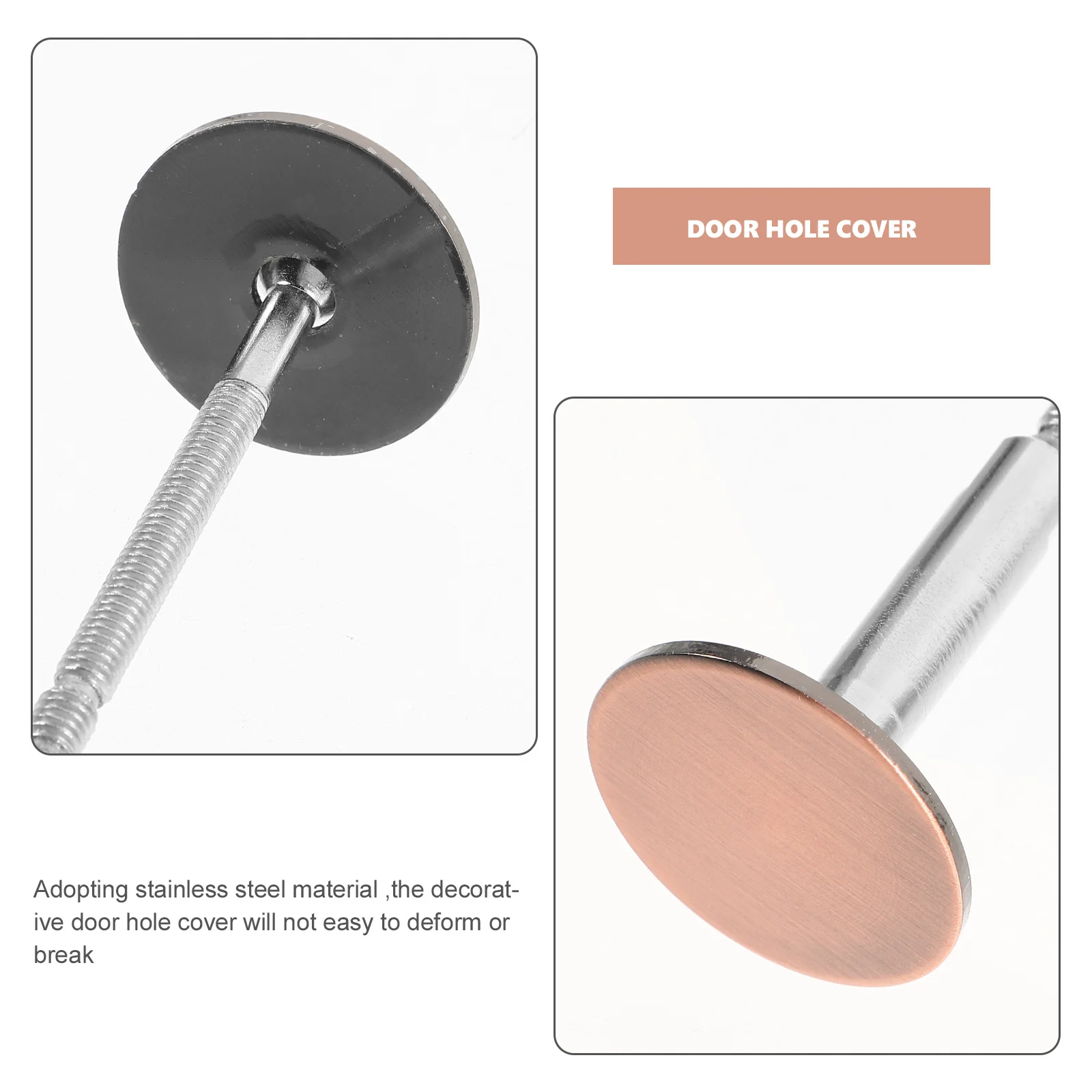 

Door Hole Cover Plate Stainless Steel Decorative Door Hole Filler Plate for Entry Security Privacy Protection Modern Doors