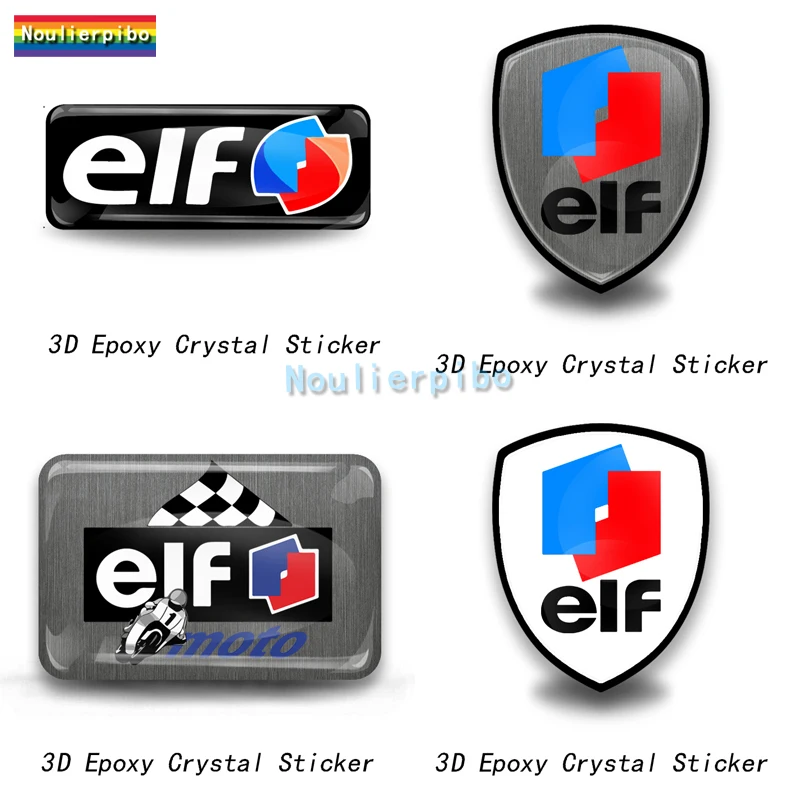 3D Stereo Epoxy Dome Flexible Car Sticker Racing Oil Logo ELF PVC Car Motorcycle Helmet Office Supplies Laptop Vinyl Decal