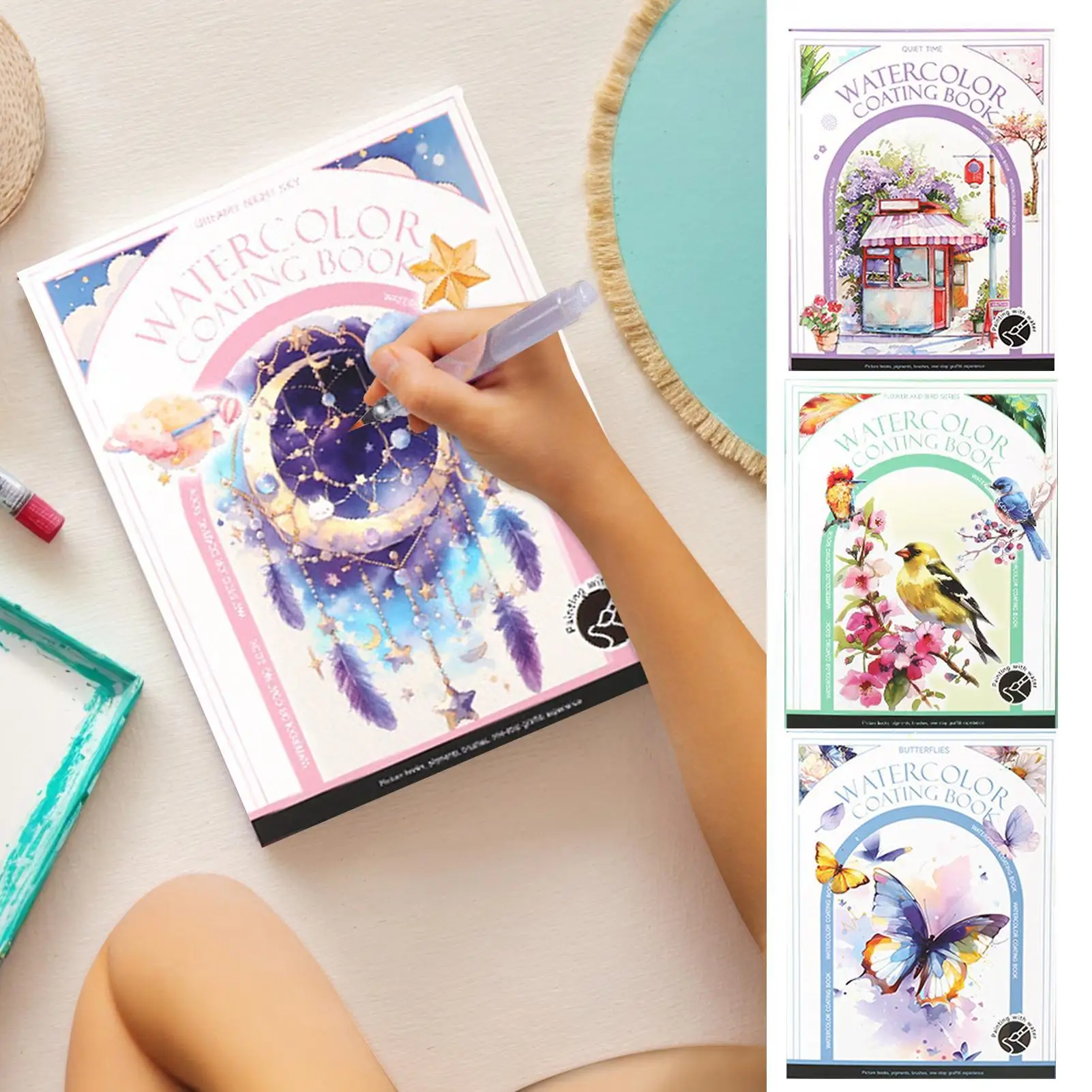

Watercolor Paint Book Foldable Watercolor Practice Book Multifunctional Professional Drawing Painting Kit Bulk Stationery For