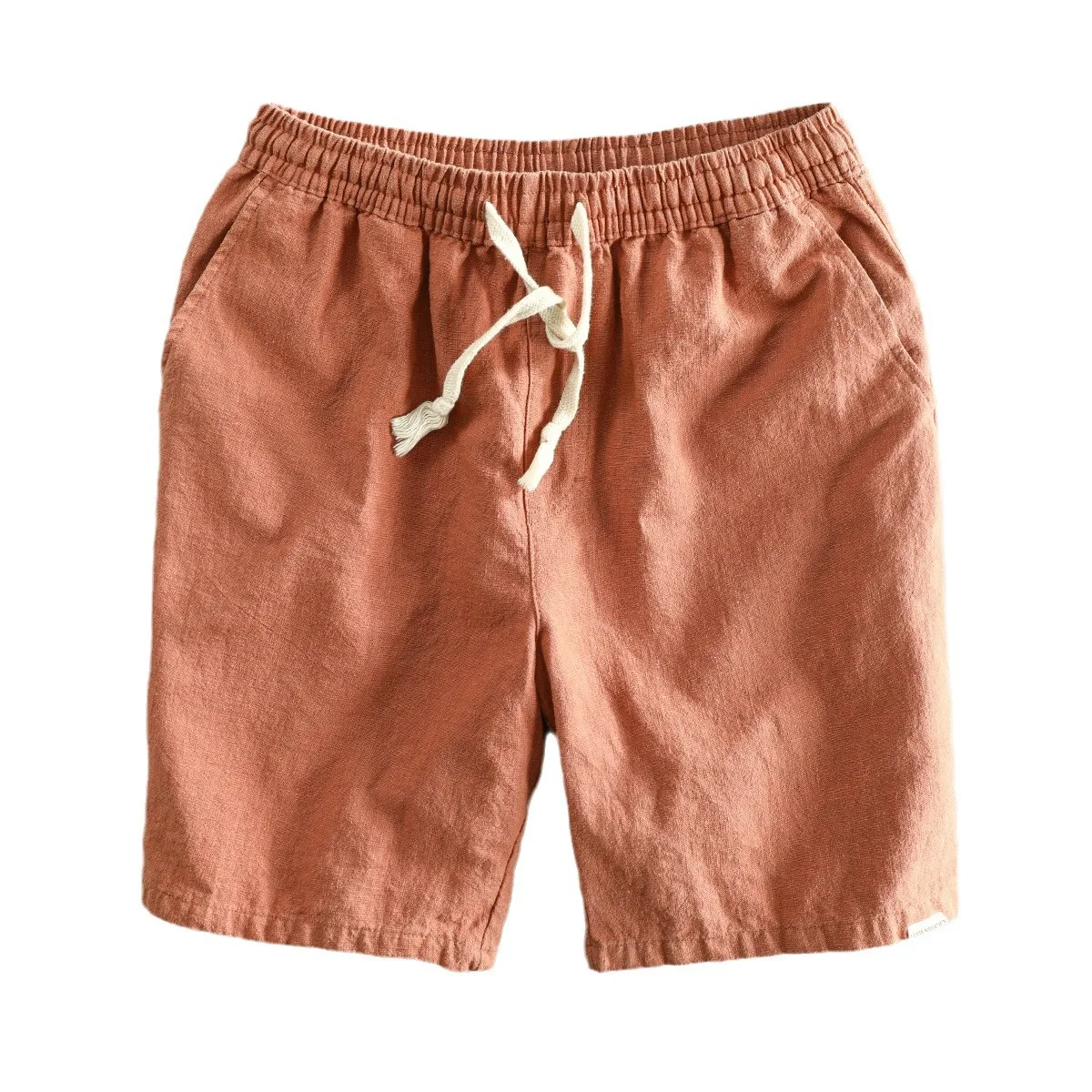 Men’s Linen Cotton Shorts Summer Beach Casual Pants Loose Fit Elastic Waist Breathable Plus Size M-6XL Japanese Style