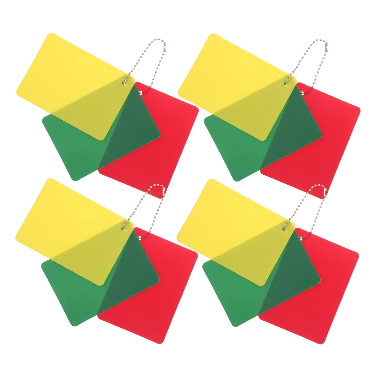 4 ensembles de cartes d'arbitre robustes, rouge, jaune, vert, kit de cartes de juge sportif, portable, pour le football, le volley-ball