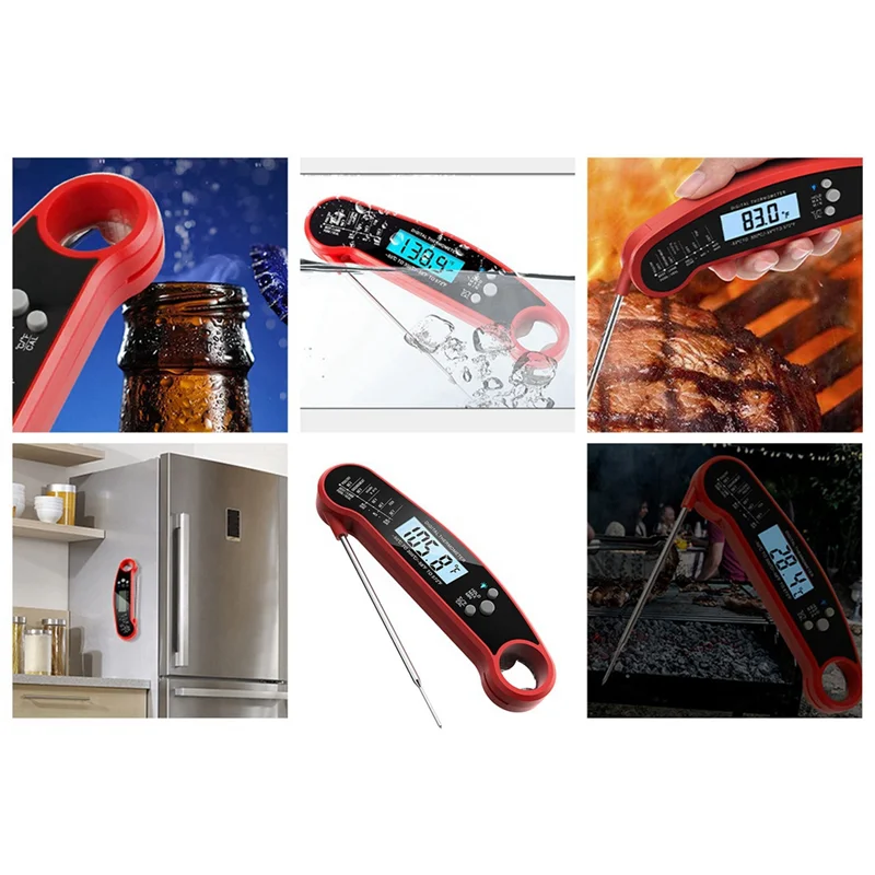 A96I-Digital Meat Thermometer Food Thermometer Instant Read Food Thermometer Foldable Probe, Cooking Thermometefor Home Outdoor