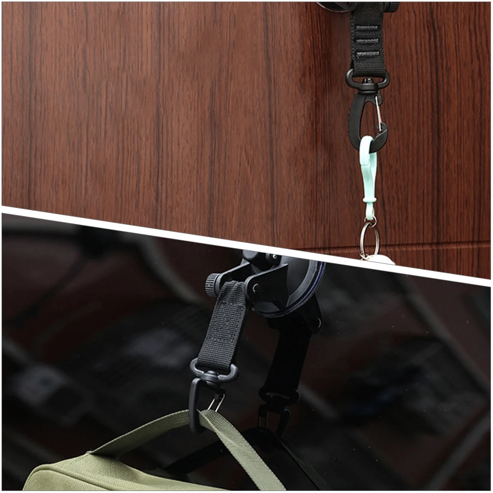 

2pcs Heavy Duty Suction Cup Hooks Strong Vacuum Mount Hangers Sturdy Nylon Strap Rotating Hooks for Home Car Kitchen No for Keys