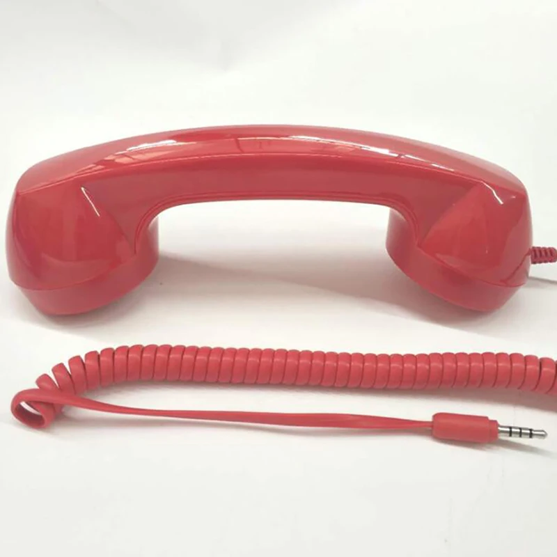 Classic Retro Phone Handset 3.5mm Jack Mini Mic Speaker Phone Call Receiver For Cellphone Smartphone 100cm Cable