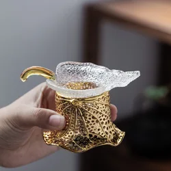 Creative Leaf Glass Tea Filter Household Kung Fu Tea Set Tea Making Accessories Stainless Steel Filter Screen Tea Leakage