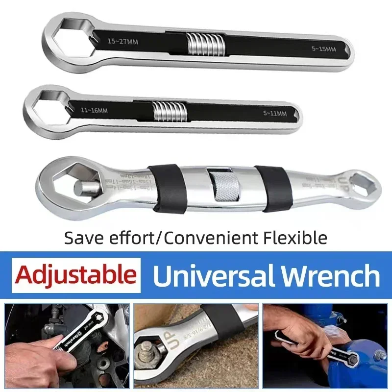 23 In 1 Universal Wrench,Adjustable Wrench for Multiple Sizes Nuts, Multifunction Double Head Spanner,Hand Repair Tools