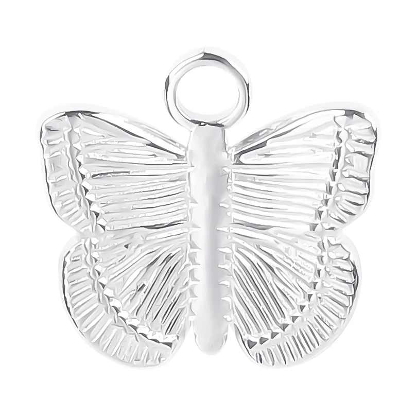 5PCS Silver Color Insect Charm Butterfly Bee Cicada DIY Earrings Pendants Stainless Steel Jewelry Making Necklace for Women Gift