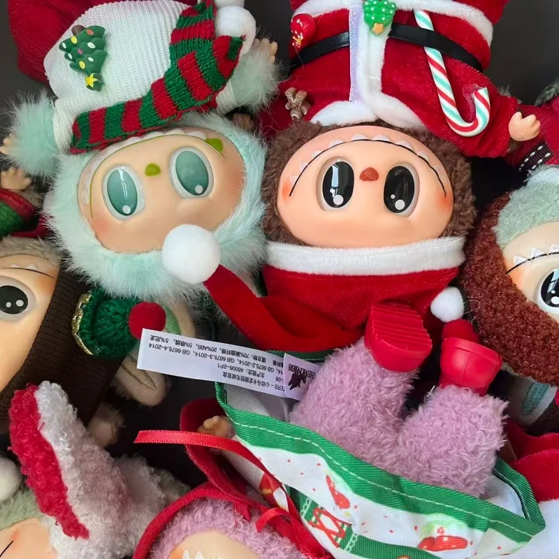 Ubranka dla Labubu, pasujące do Labubu V1 V2 V3, świąteczny zestaw renifera, czerwone ubrania Labubu, świąteczny prezent modowy.