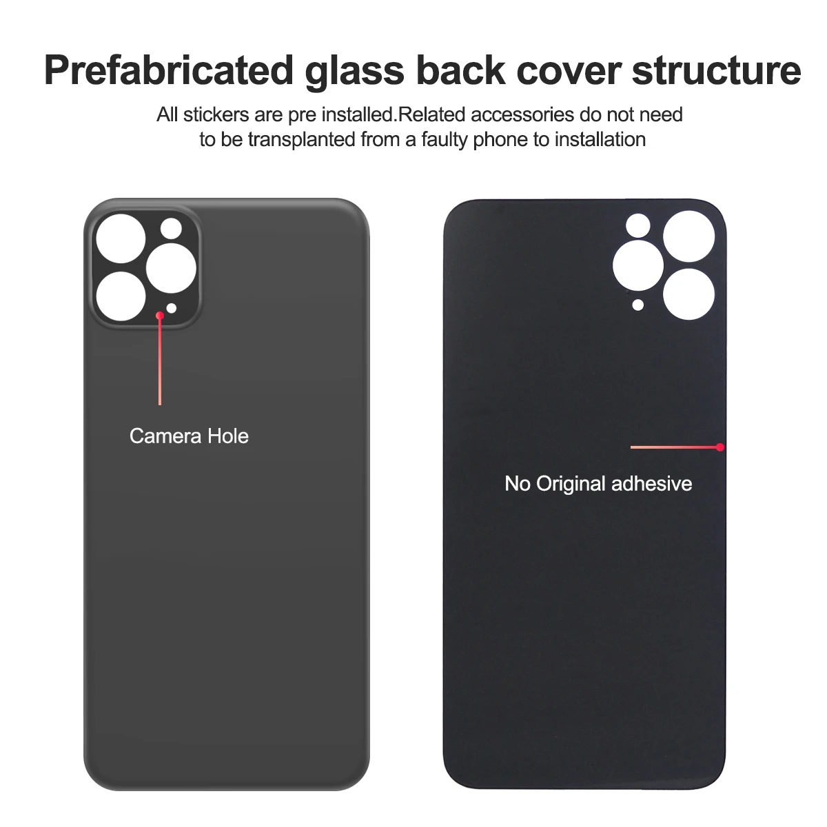 For iPhone 11 Pro Max Back Glass Panel Battery Cover Replacement Rear Housing Compatible with For iPhone 11 Pro image 3