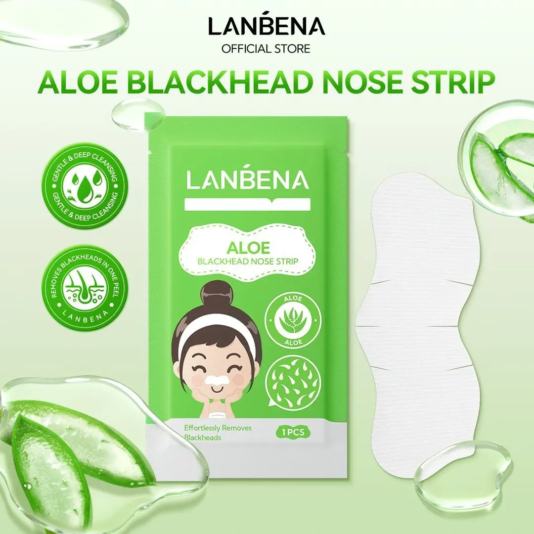

LANBENA Aloe Vera Gentle Blackhead Removal Bamboo Charcoal Cleansing Witch Hazel T-Zone Oil Control Blackhead Nose Strips