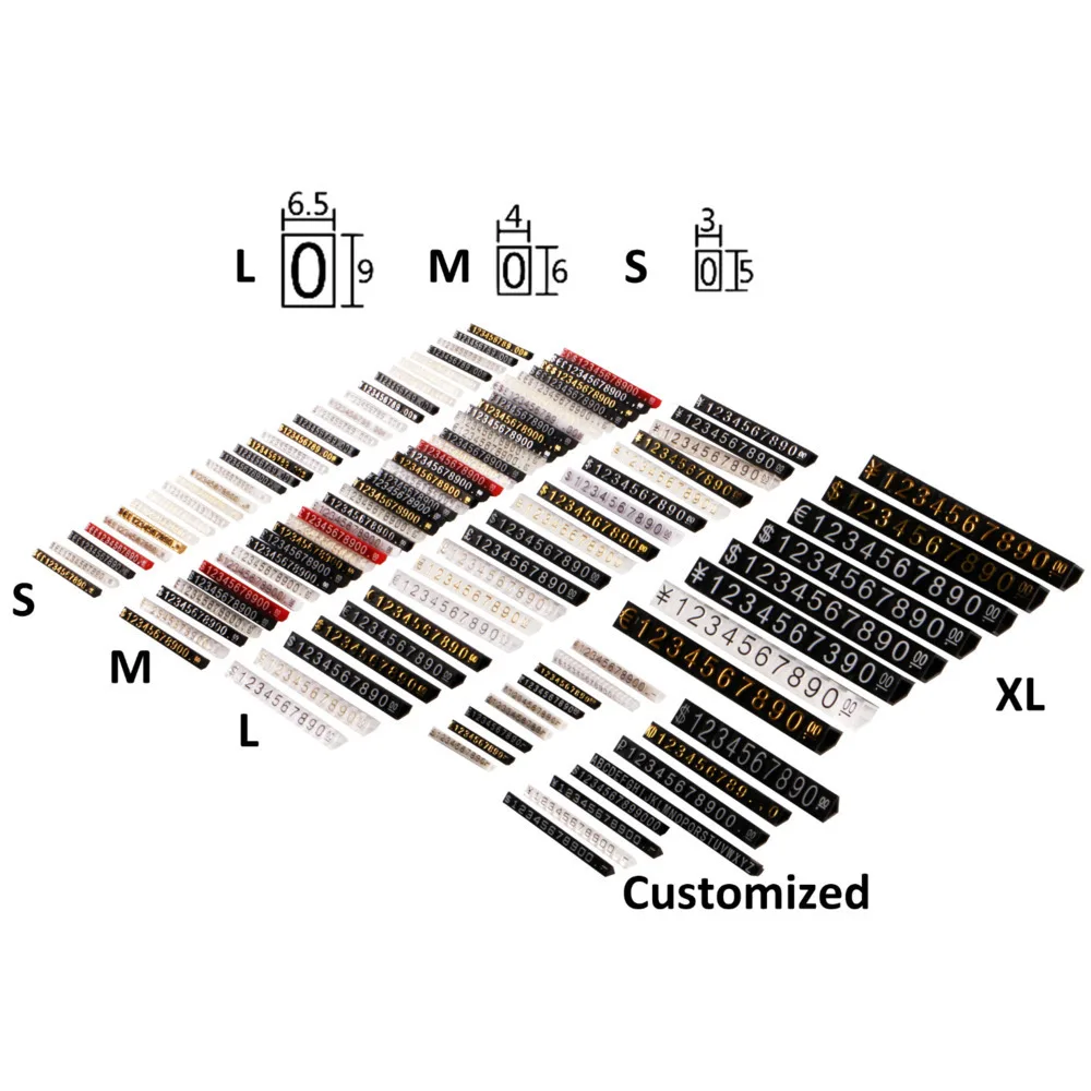 Price Display Cube Adjustable Price Tag For Jewelry Price Display Counter Stand Number Letter Dollar Euro Price Block Kit