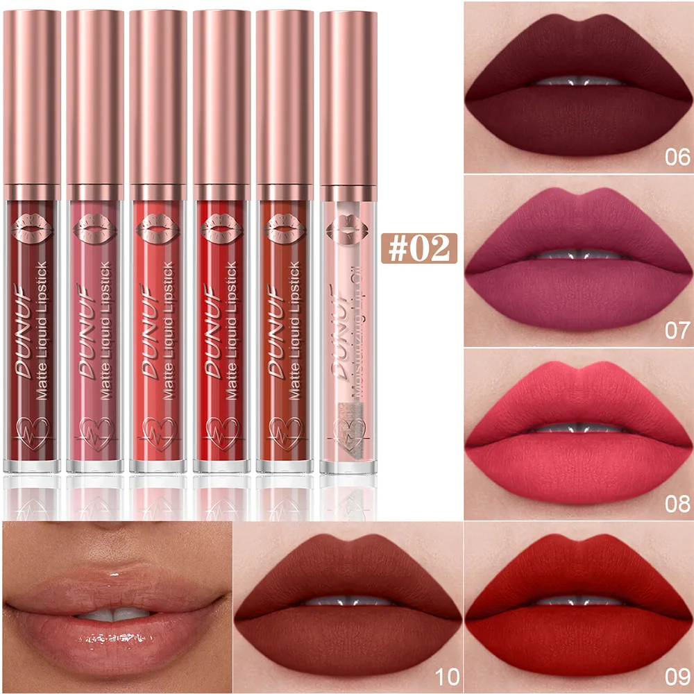 6 Colors Velvet Matte Lip Glaze Gift Set Waterproof Long Lasting Non-Stick Lipstick