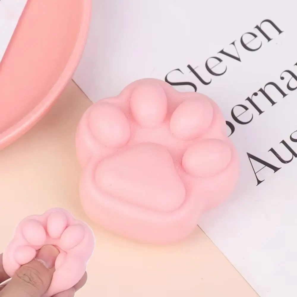 Cute Pink Small Cat Paw Slow Rebound Fidget Toy Cat Foot Wet Soft Finger Pinch Decompression Squishy Toy Release Toys kids toys