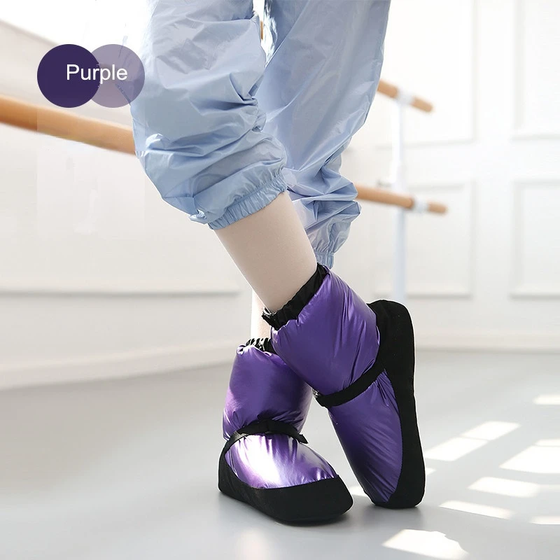 Ấm Giày Cho Bé Gái Nữ Zapatillas De Ballet Mùa Đông Vũ Ballerina Giày Trẻ Em Ấm Lên Boot Lâu Đài Flo Điểm Ấm Áp-Lên Giày