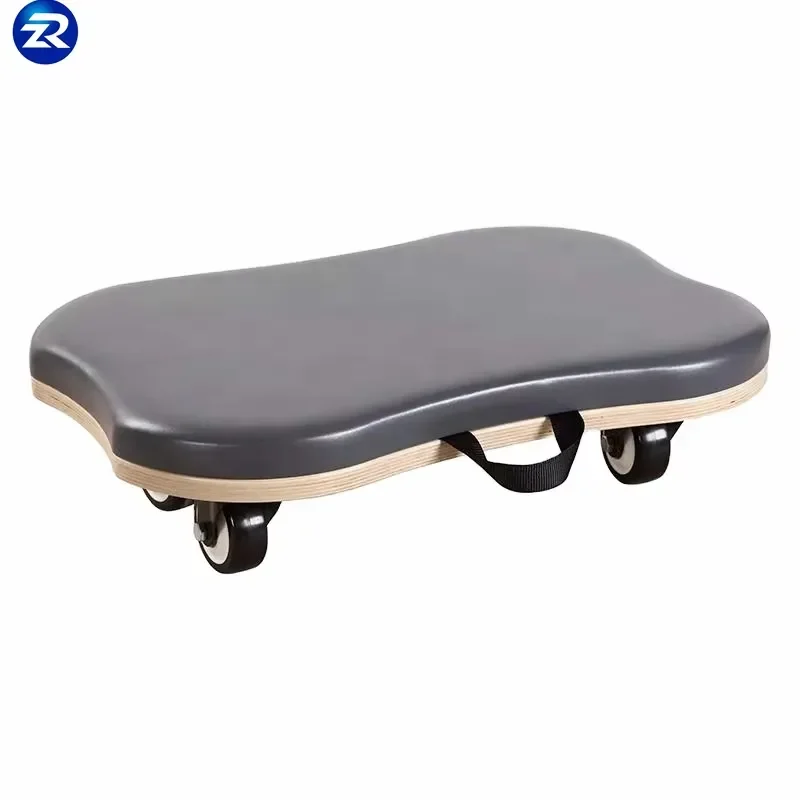 Solid Wood Pilates Balance Board with Microfiber Leather Surface High Elasticity Sponge Core Yoga Fitness Equipment for Home