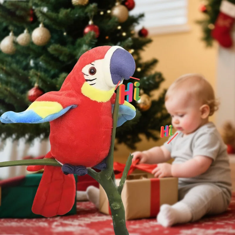 Guacamayo parlante loro repetir lo que dice Animal relleno juguete de peluche registro electrónico pájaro animado hablando loro mascota juguetes de peluche
