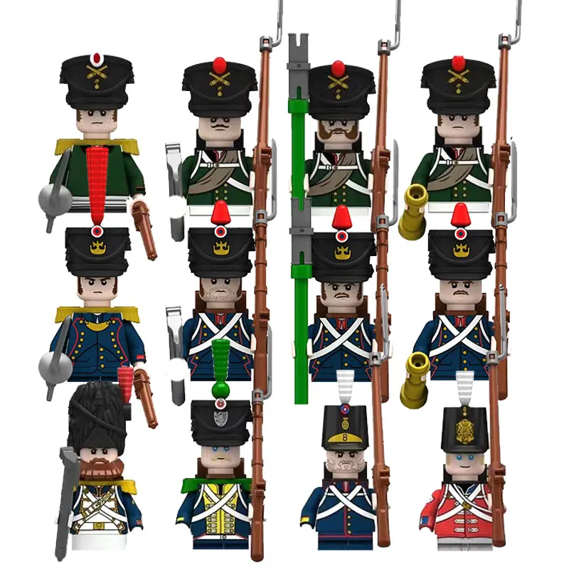 Kids Building Blocks Toy Napoleonic Wars Military WW2 Mini Dolls Soldier Duke Medieval Knights Officer Model Toy wholesale store