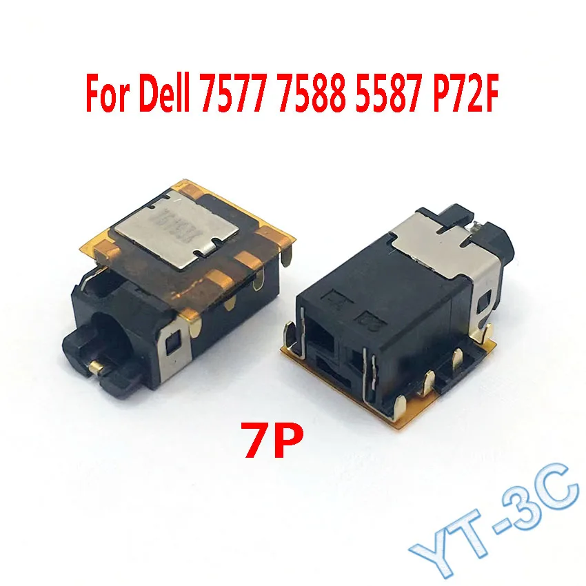 2PCS 새로운 오디오 잭 헤드폰 포트 커넥터 소켓 노트북 3.5mm 7pin, Dell 7577 7588 5587 P72F