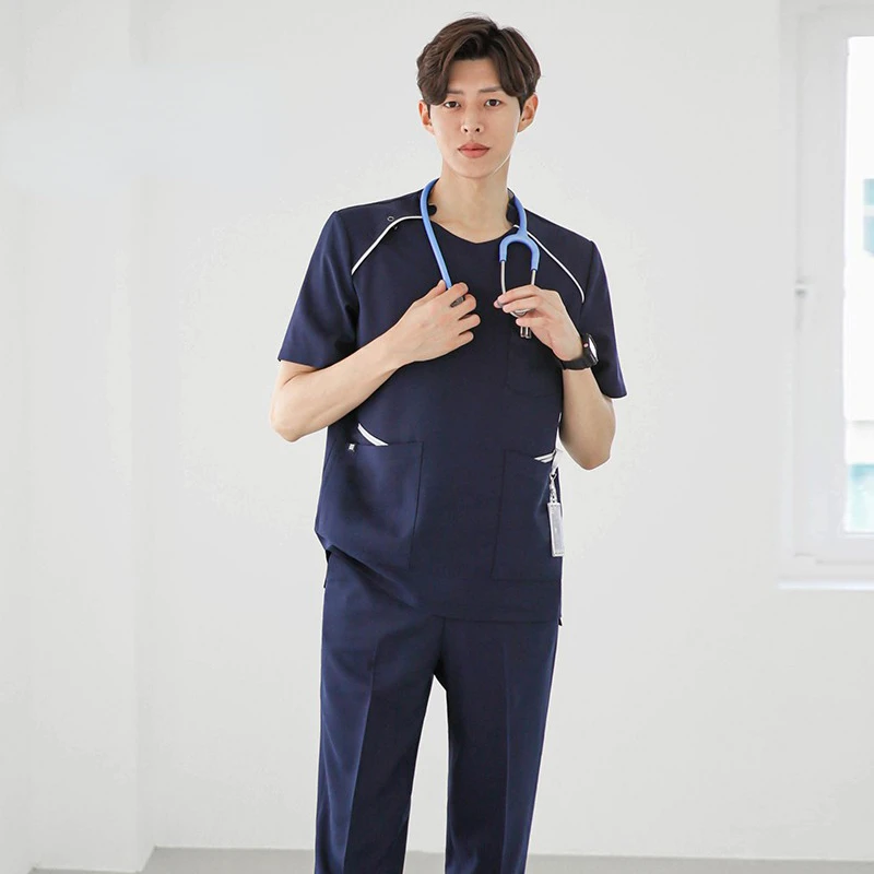 New plastic doctor overalls split suit hand washing suit nurses' uniform Oral and Dental hand-brushing suit