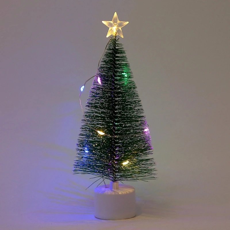 Mini-Weihnachtsbaum mit LED-Leuchten, Kiefernnadelbaum, Desktop-Weihnachtsdekoration