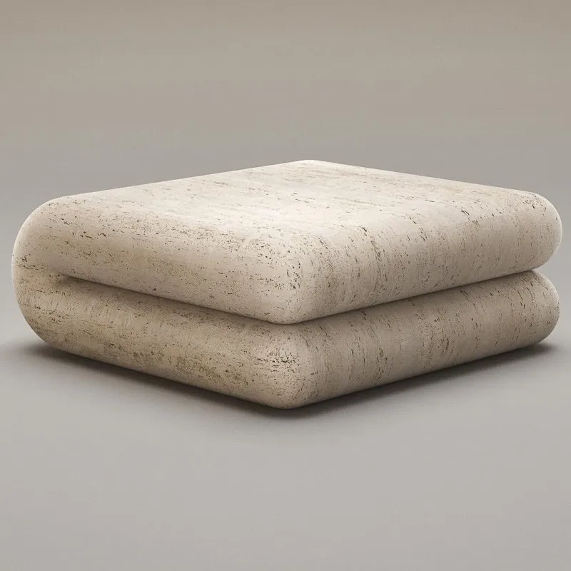 Customized Simple Modern Creative Art Style Coffee Tatami Mat Marble Cushion Table