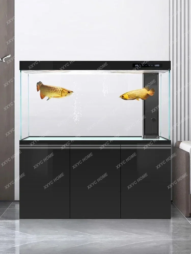 

Fish Tank Living Room Home Super White Glass Aquarium Ecological Bottom Filter Large Dragon Fish Tank