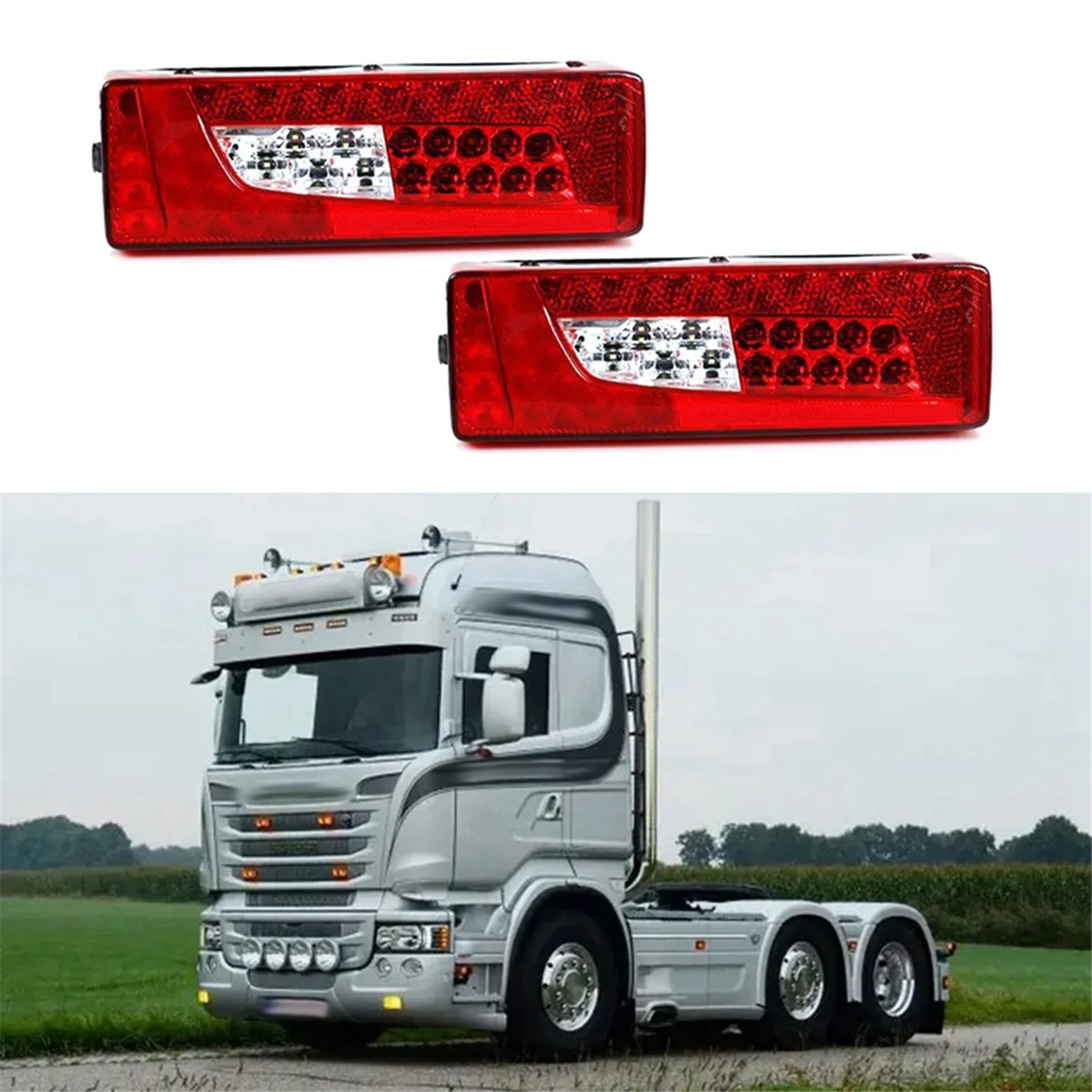 24V LED Combination Tail Light Tail Light with Buzzer for Scania G400 G450 Heavy Duty Trucks 2380954 2241859