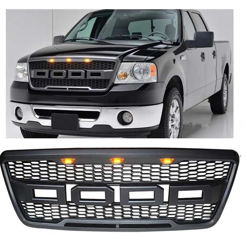 

Modified Front Racing Grills For F150 Raptor Grill For Ford F-150 2004 2005 2006 2007 2008 Front Grill Mesh Bumper Grilles Cover