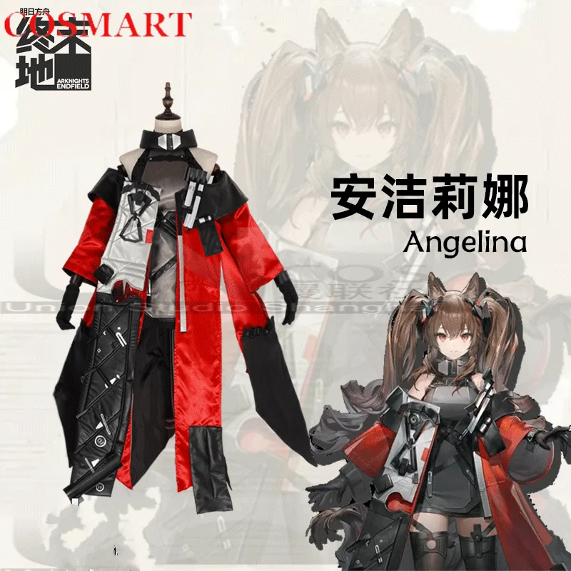 

COSMART Arknights Angelina Women Men Cosplay Costume Cos Game Anime Party Uniform Hallowen Play Role Clothes Clothing