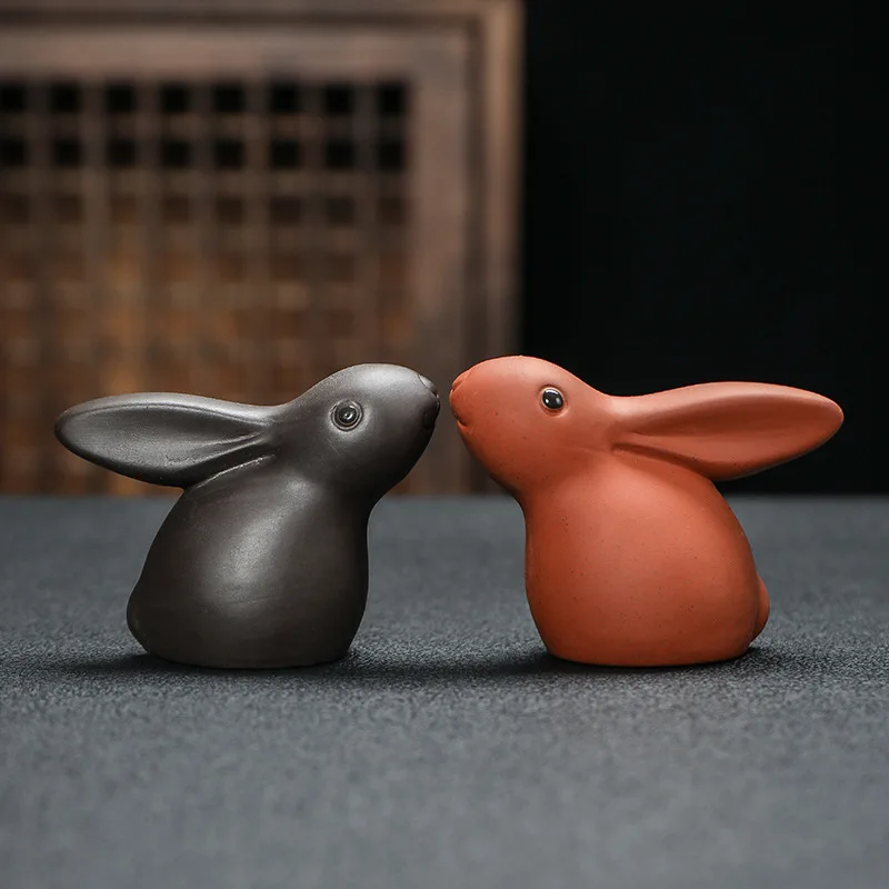 Tea Pet Purple Sand Qiankun Rabbit Can Raise Cute Rabbit Zodiac Rabbit Tea Play Tea Tray Home Decoration