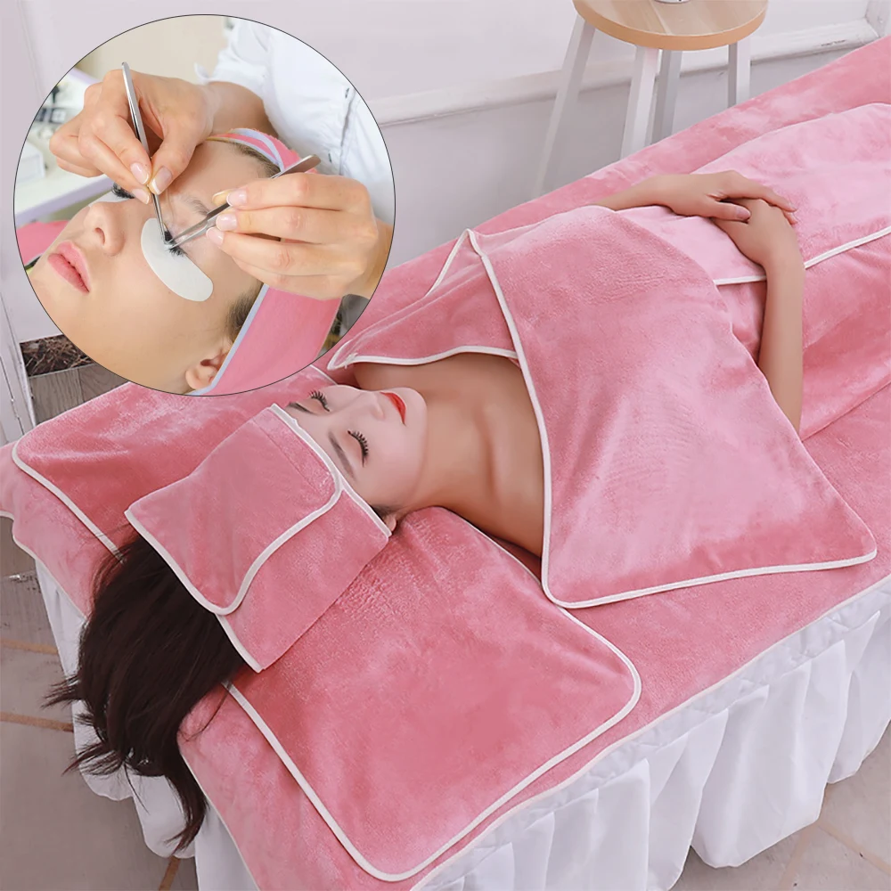 

Eyelash Extension Lash Pillow Towel Professional Grafting Eyelashes Headscarf Salon Hair Caps Reusable SPA Makeup Accessories