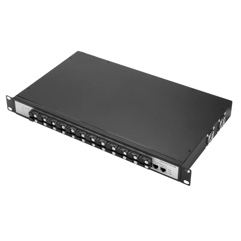 24 Port A/B Gigabit Fiber Optic Transceiver SC 2 RJ45 Fiber Media Converter Switch 3-20KM Transmission CCTV/FTTH Use