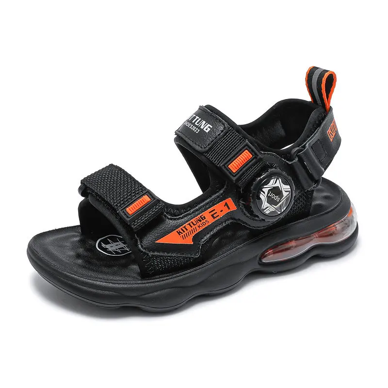 

2026 New Summer Boys Sandals Kids Beach Shoes Student Rotating Buckle Soft Sole Non‑Slip Open Toe Shoes