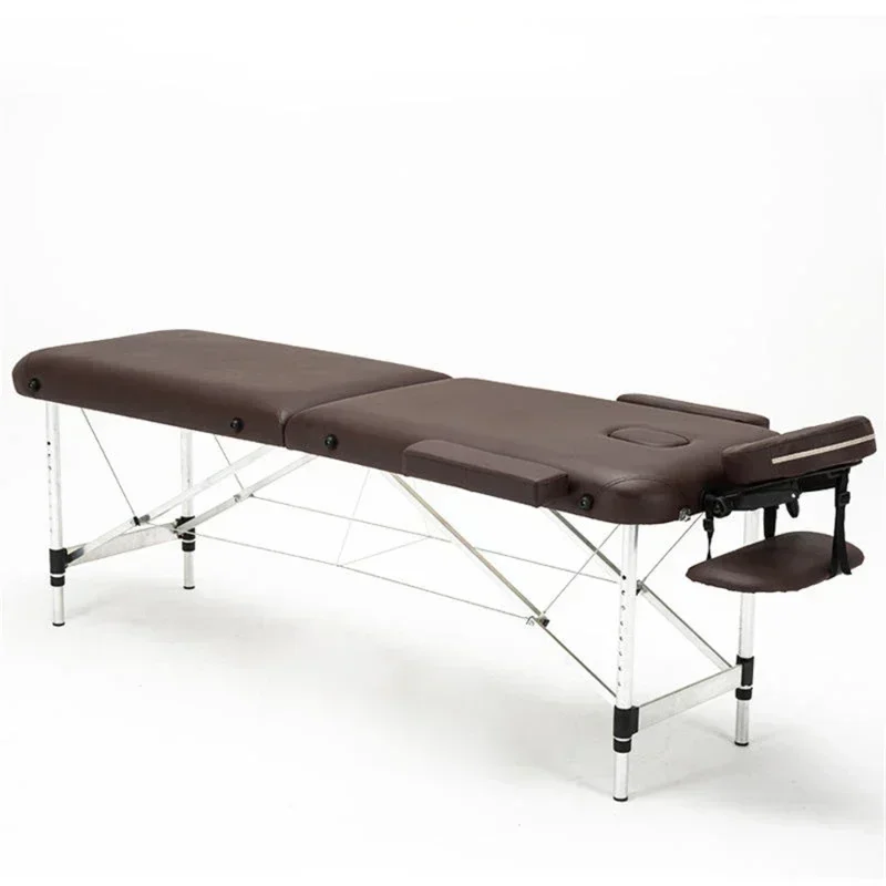 Folding full body massage bed adjustable height metal beauty bed