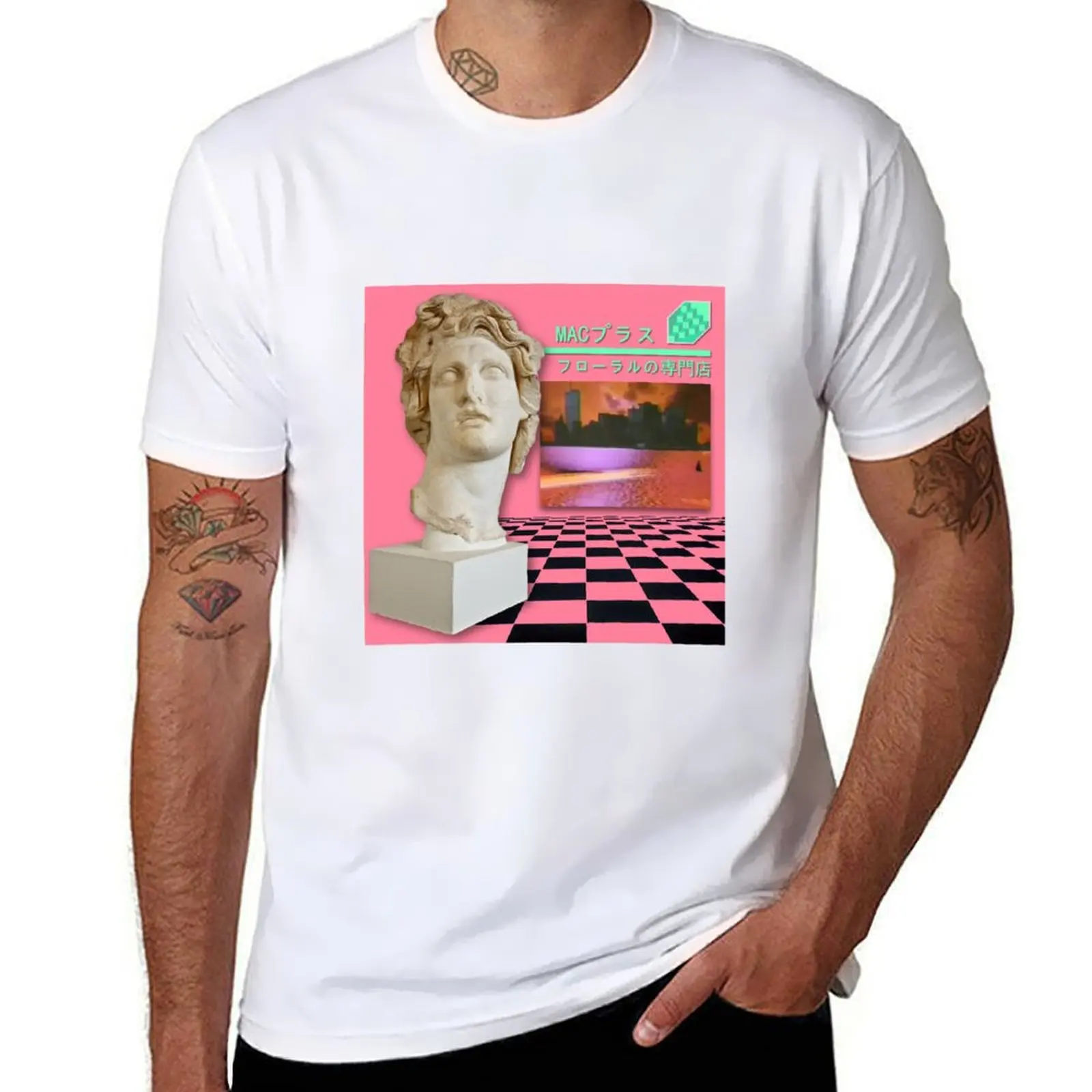 

Macintosh Plus: Floral Shoppe [vaporwave] T-Shirt men t shirt cotton 100% man t shirts for men casual T-Shirt