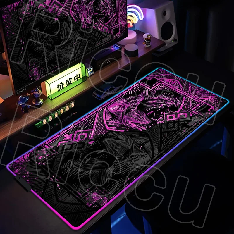 

RGB XXL HD Printing Metal Lion Gaming Esports Mouse pad Non-Slip Desk Mat Gaming pc accessories LED mousepad Office Mat carpet