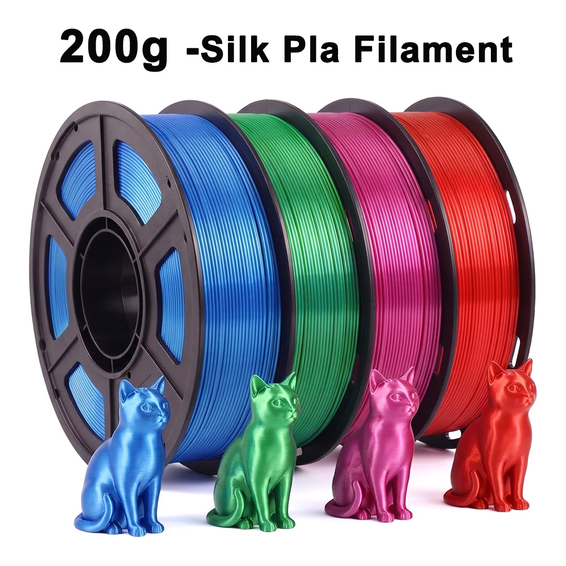 200g 3D Printer Filament PLA Silk Sapphire blue, Pink 1.75mm 3D Printer Materials PLA Rose Red, Emerald Green PLA Silk Filament