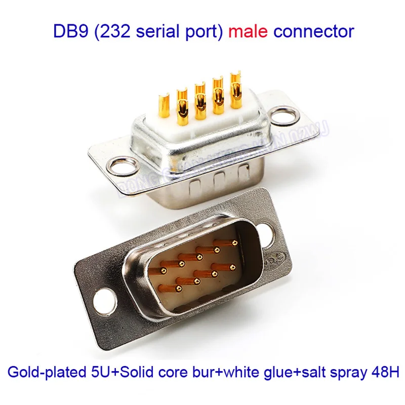 DB9 9-pins socket vergulde RS232 3/5U mannelijke/vrouwelijke seriële poortconnector PCB-montage soldeer COM-gegevensinterfaceadapter