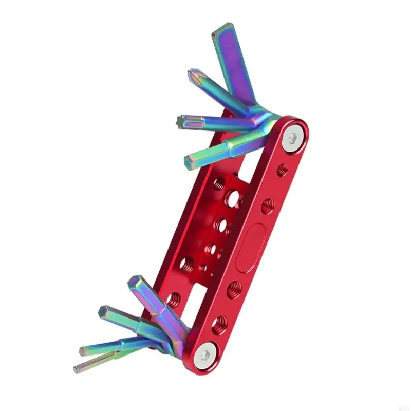 97QA Folding Allen Wrench Set Design For Easy Screw Storage And 360°Adjustable Use Perfect For Home Equipment Repair