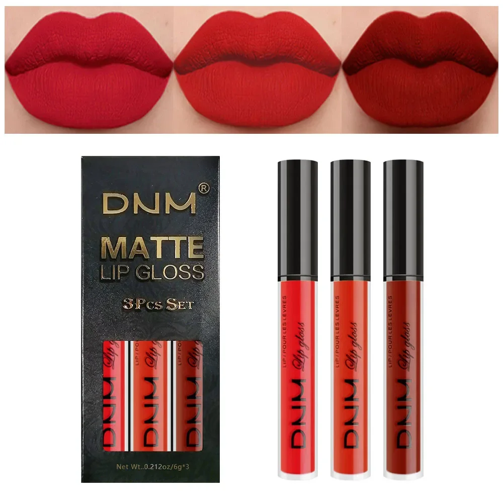 Nieuwe 3 Stks/set Vloeibare Lippenstift Waterdicht Langdurig Cosmetisch Zwart Blauw Paars Groen Matte Lipgloss Nude Lip Tint Vlek Make-Up