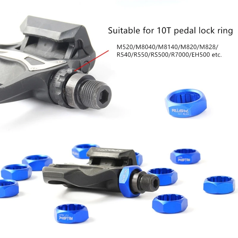 Bike Lock Pedal Shaft Tool 10T Bike Removal Repair Accessories for Shimano M520 M8140 M828 R550 RS500 R7000