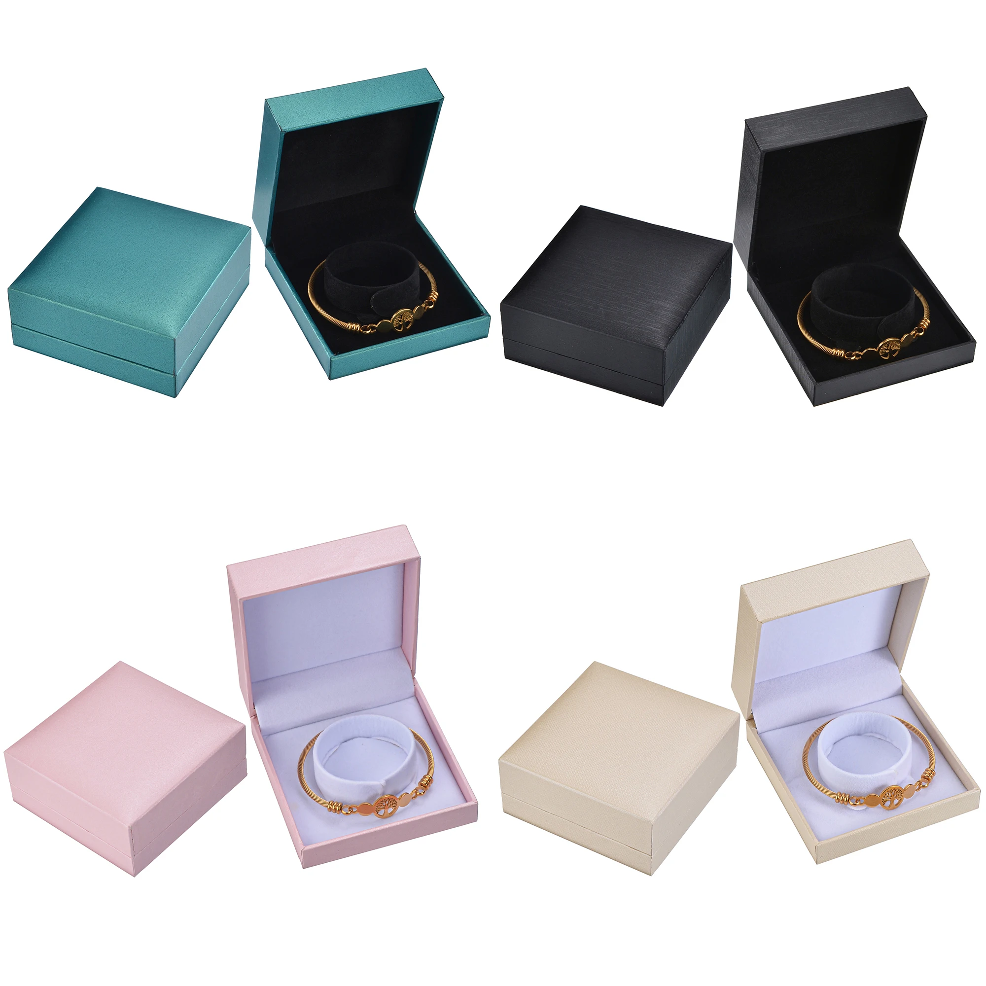 

6 Colors High Quality Bracelet Box Necklace Jewelry Storage Boxes Bangle Case Proposal Engagement Wedding Counter for Display