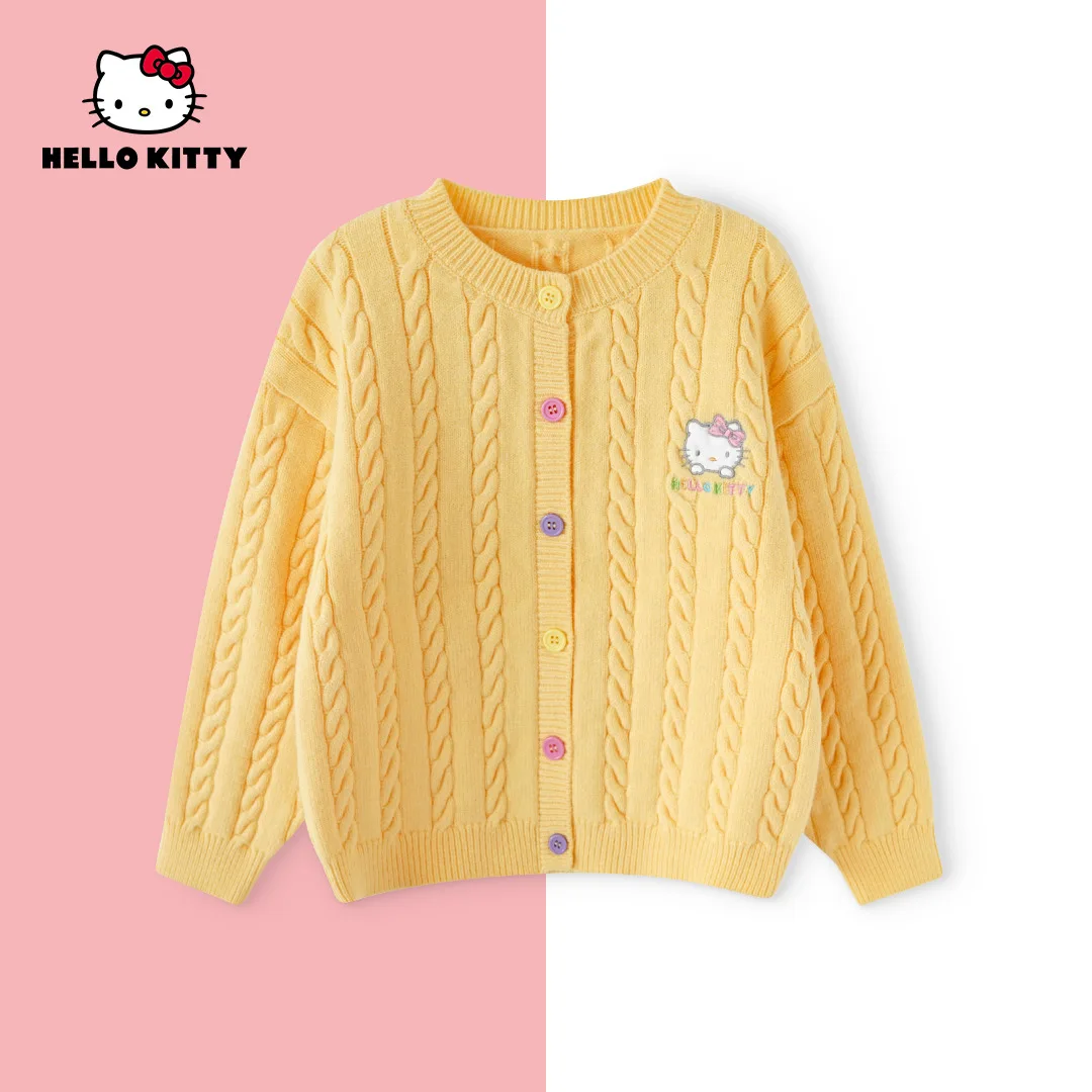 

Новый зимний топ для девочек HelloKitty, повседневный детский свитер, праздничный подарок, детский кардиган-свитер
