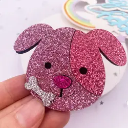 10pcs Felt Fabric Colorful Glitter Bepowder Cartoon Bone Dog Applique DIY Sewing Patch Hair Bow Accessories DIY Craft Supplies