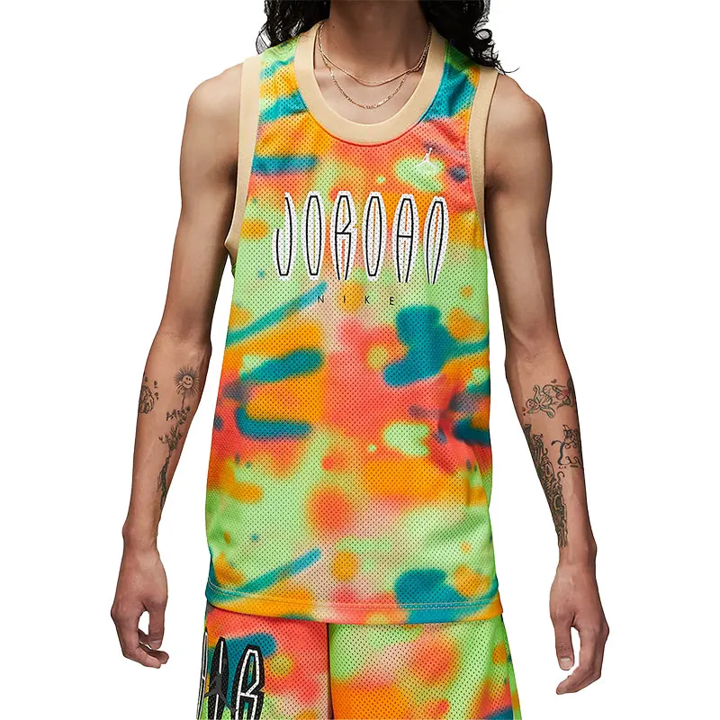 تي شيرت Nike Official Genuine Air Jordan Summer للرجال بدون أكمام قابل للتنفس DQ8029-252